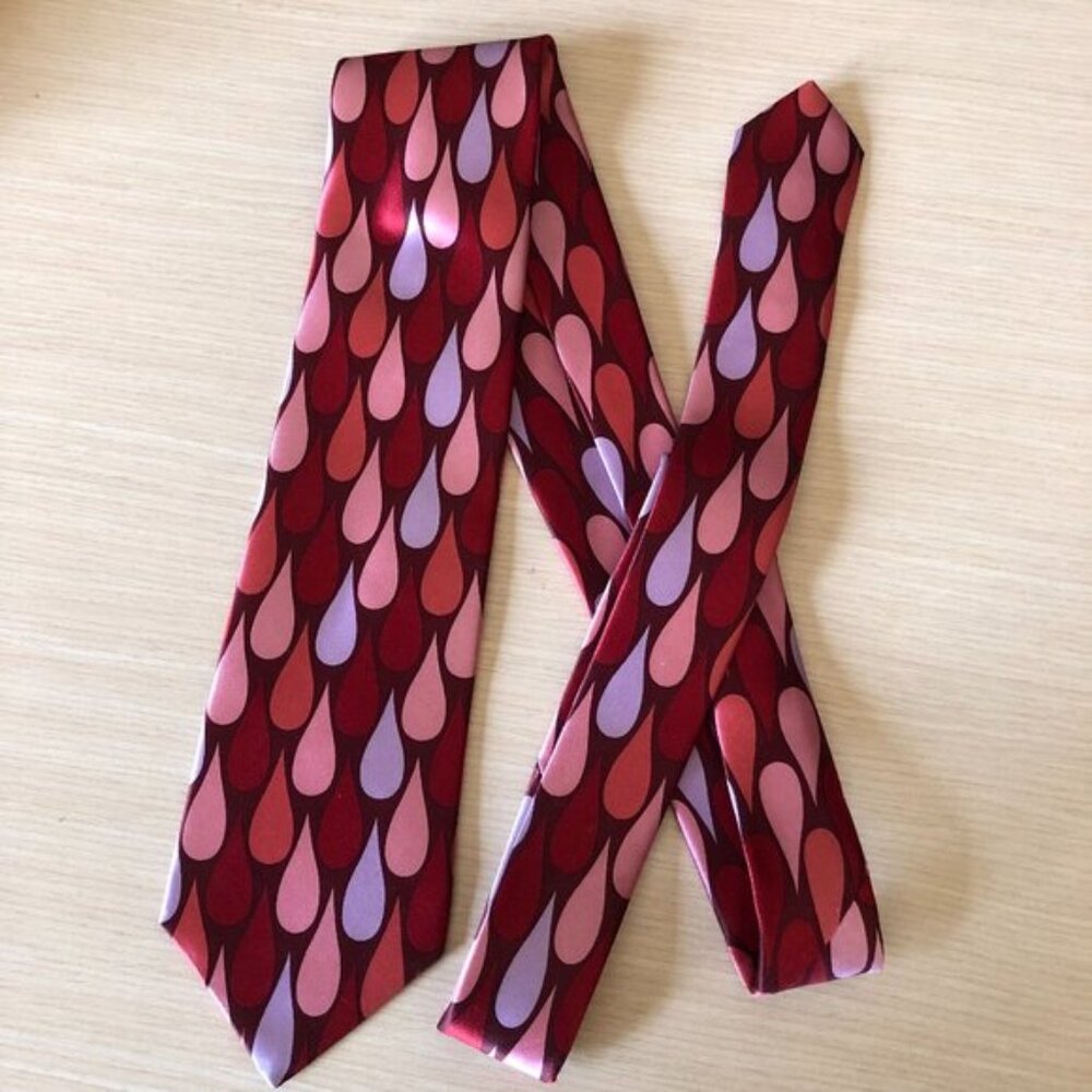 Ted Baker London 100% Silk Raindrop/Teardrop Pattern Tie